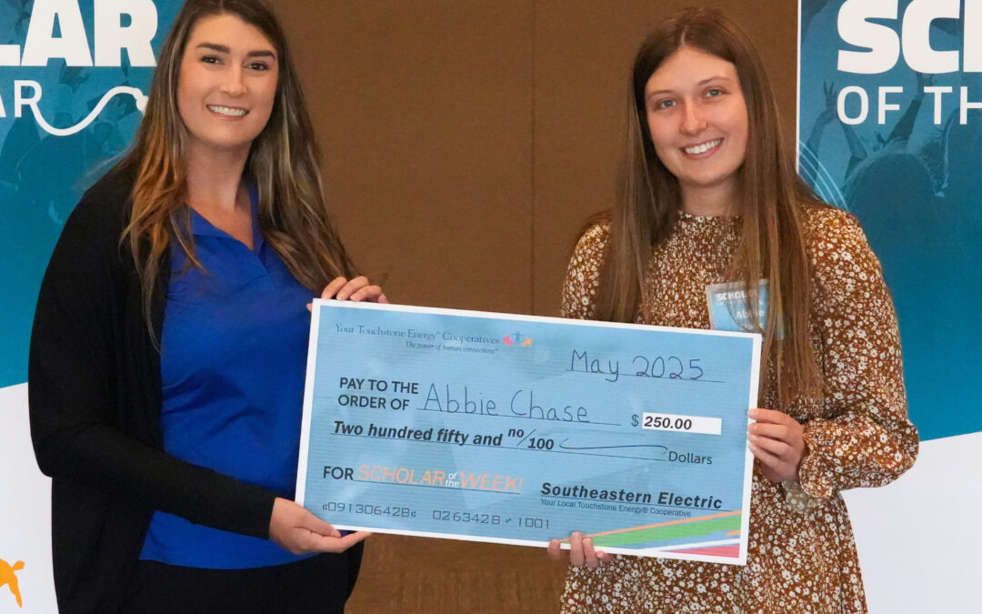 Chase selected as Touchstone Energy Scholar of the Week